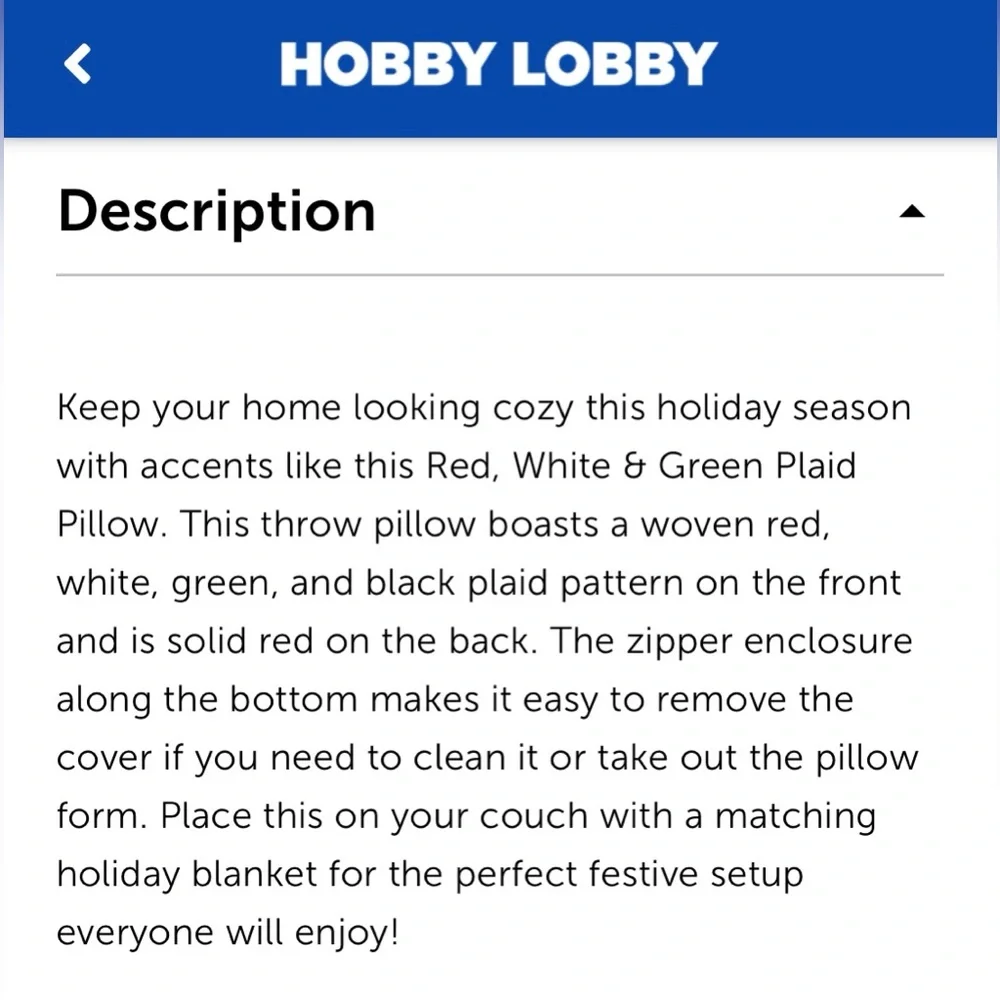 SET OF 2 Hobby Lobby Red Plaid Christmas pillows